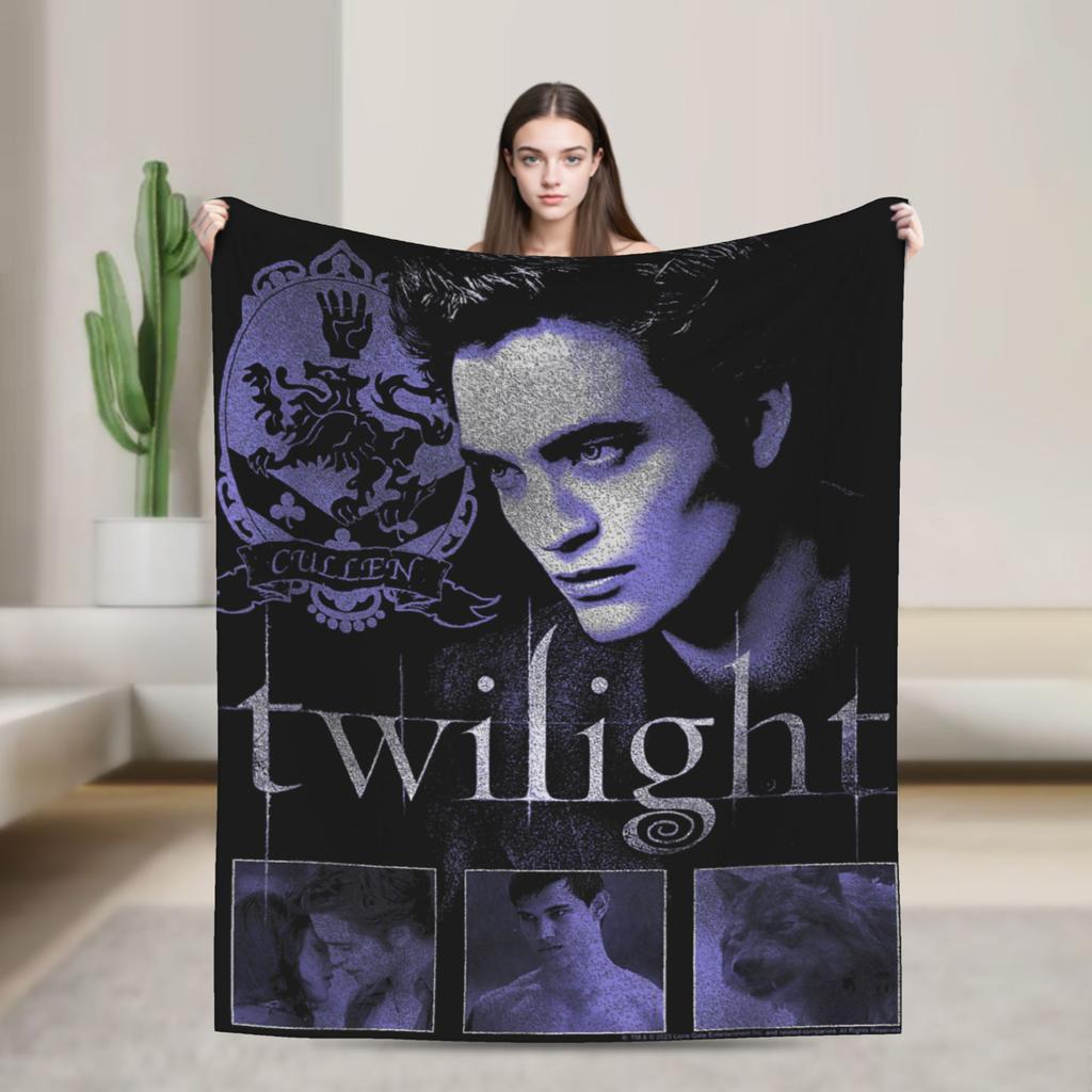 Twilight Ed and Bella Blanket Quality Super Warm Throw Blanket Winter Airplane Travel Home Decor Print Bedspread