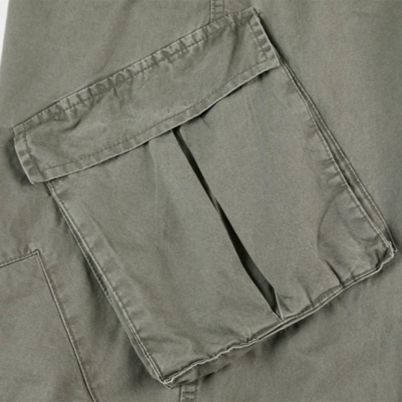 Men Women Military Green Cargo Pants Slim Fit Loose Wide Leg Lightweight Cotton Streetwear Casual Trousers