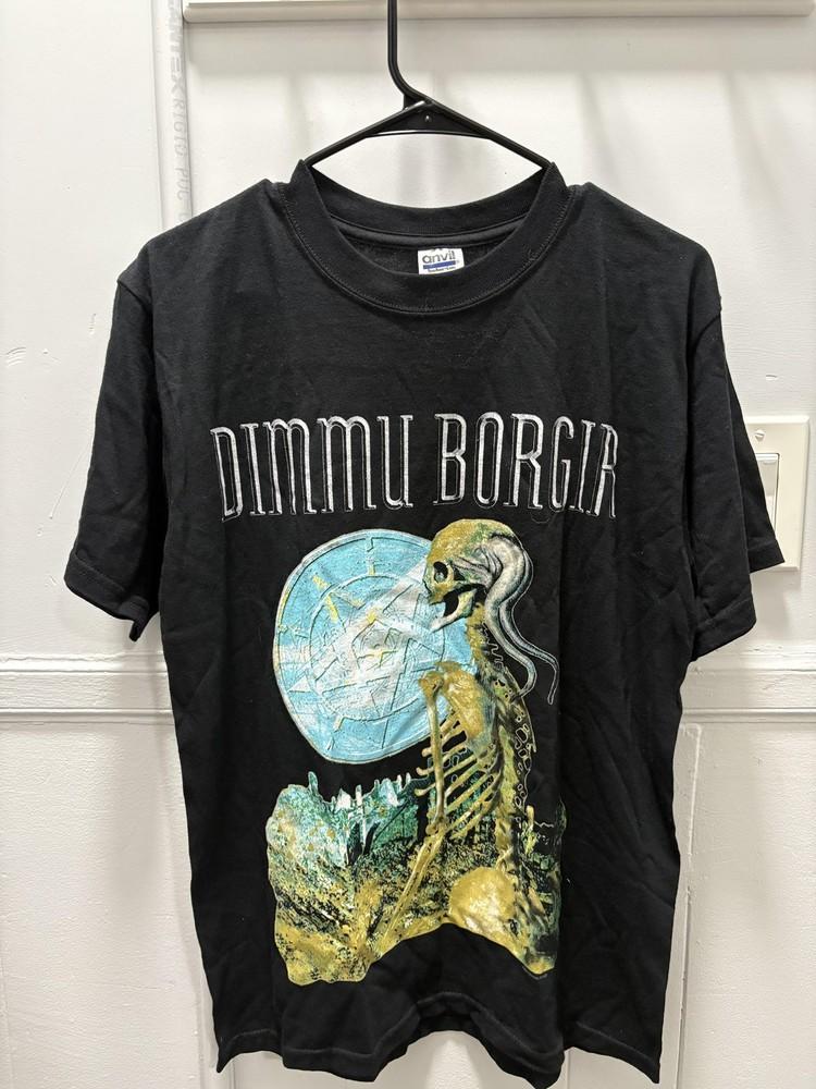 Винтажная футболка Dimmu Borgir Мужская Средняя Черная 2003 Тур Группы Металлическая Футболка с Принтом Унисекс