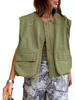 2024 Women's Sleeveless Loose Pocket Zipper Vest