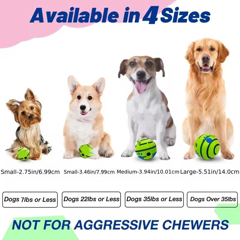 Dog Toy Wobble Wag Giggle Ball Getting Dog Attention Toy Giggle Sounds Ball When Rolled or Shaken for Pet Dog Fun