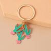Cute Enamel Cactus Keychain Plant Key Ring Pendant for Car Key Holder Women Girls Handbag Decor DIY Handmade Jewelry Gifts