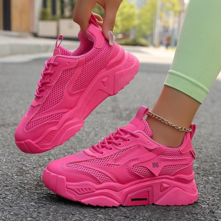 Fashion Women Purple Platform Sports Shoes Thick Sole Breathable Black Casual Shoes Women Fashion Slip On 2025 Outdoor Walking Sneakers