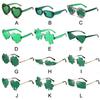 Женские Мужские Солнцезащитные Очки Зеленые Очки с Четырехлистным Клевером Ирландские Солнцезащитные Очки с Трилистником Очки для Костюма Лепрекона Св. День Патрика