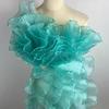 New Glossy Organza Lace Trim Fabric 13cm Wide 2yard Pleated Ruffles Material 3D Wedding Dress Sewing Accessories