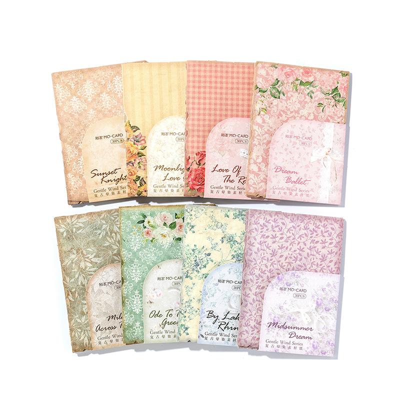 Vintage Distressed Floral Scrapbook Paper Pack Junk Journal Supplies Craft Decoupage Background for Mixed Media Art