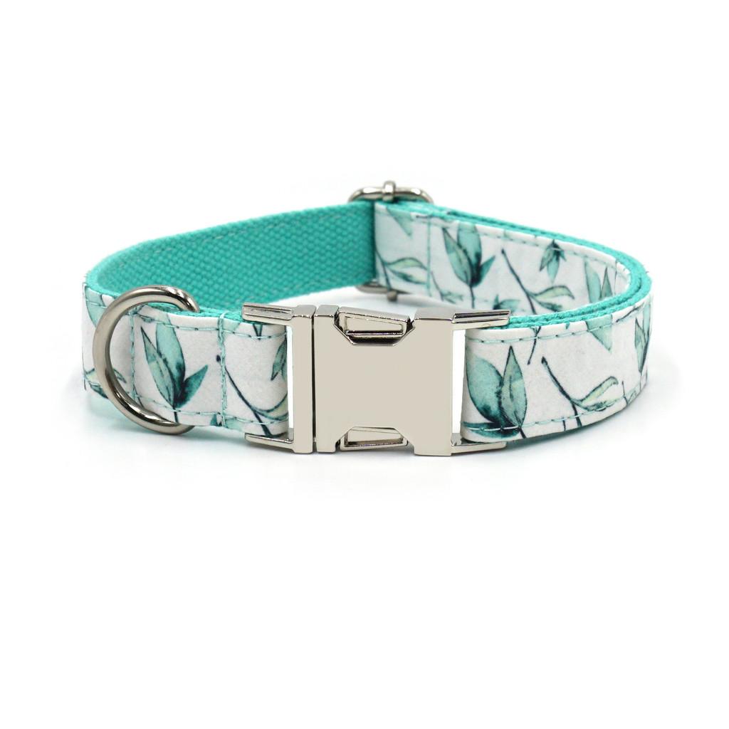 Pet Collar With Silver Buckle For Small Dogs Cotton Material Cute Flower Pattern Breathable Design