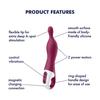 Satisfyer 1 ягодный вибратор Порция Над Глубоко внутри Точечный Мягкий наконечник головки Гибкий Средний оргазм Среднее развитие оргазма Вибратор Электрический