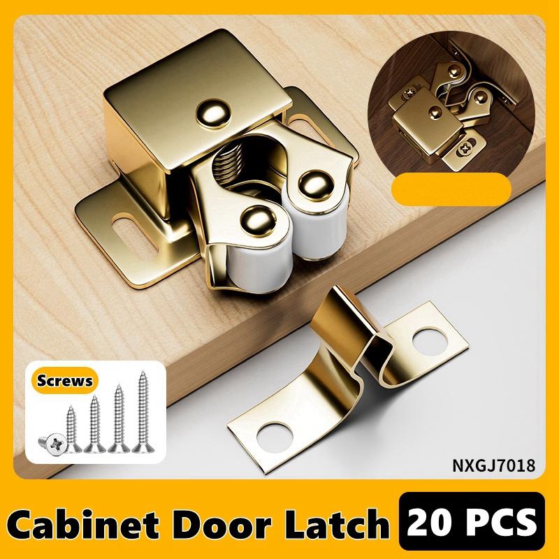 Double Roller Strong Hold Cupboard Cabinet Door Catches with Screws,Cabinet Catch Door Latch for Home Furniture Cabinet Cupboard