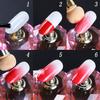 Double-Ended Nail Pen Nail Art Gradient Painting Sponge Silicone Nail Art Stamp Manicure Tool with Rhinestone Handle