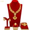 Новый набор свадебных украшений 24k Дубайский свадебный набор для нигерийских женщин: Ожерелье, серьги, браслет, кольцо, украшения 2026