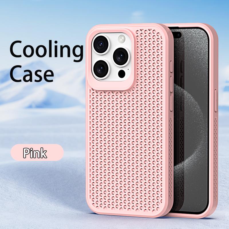 Охлаждающий чехол для телефона iPhone 14 14 Pro Max 15 Pro 11 12 13 Max с защитой от отпечатков пальцев и защитой задней камеры из сотовой сетки PP Shell