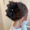 Tulle Big Bow Hair Claw Clips For Women Elegant Bowknot Hairpin