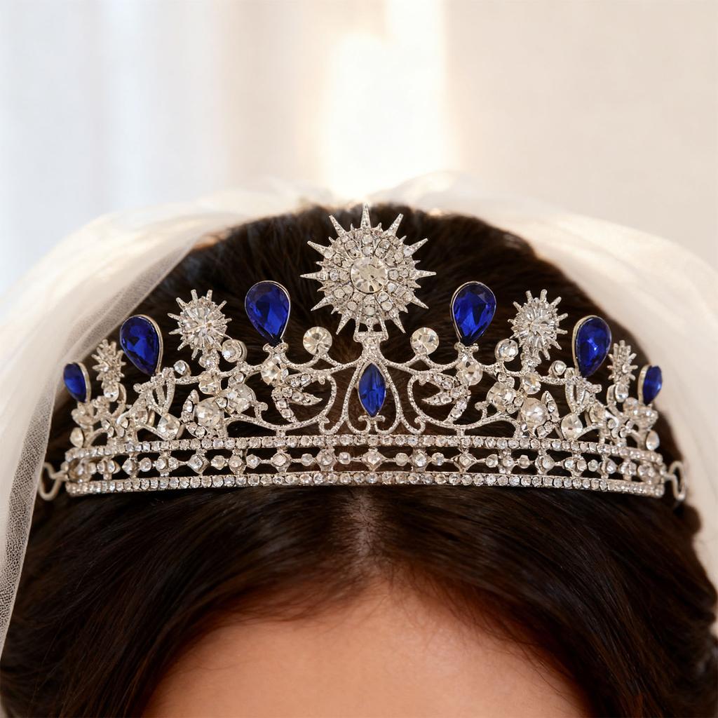 Bridal Crown Sunflower Rhinestone Princess Crown for Women Bridal Wedding Prom Birthday Hair Accessories