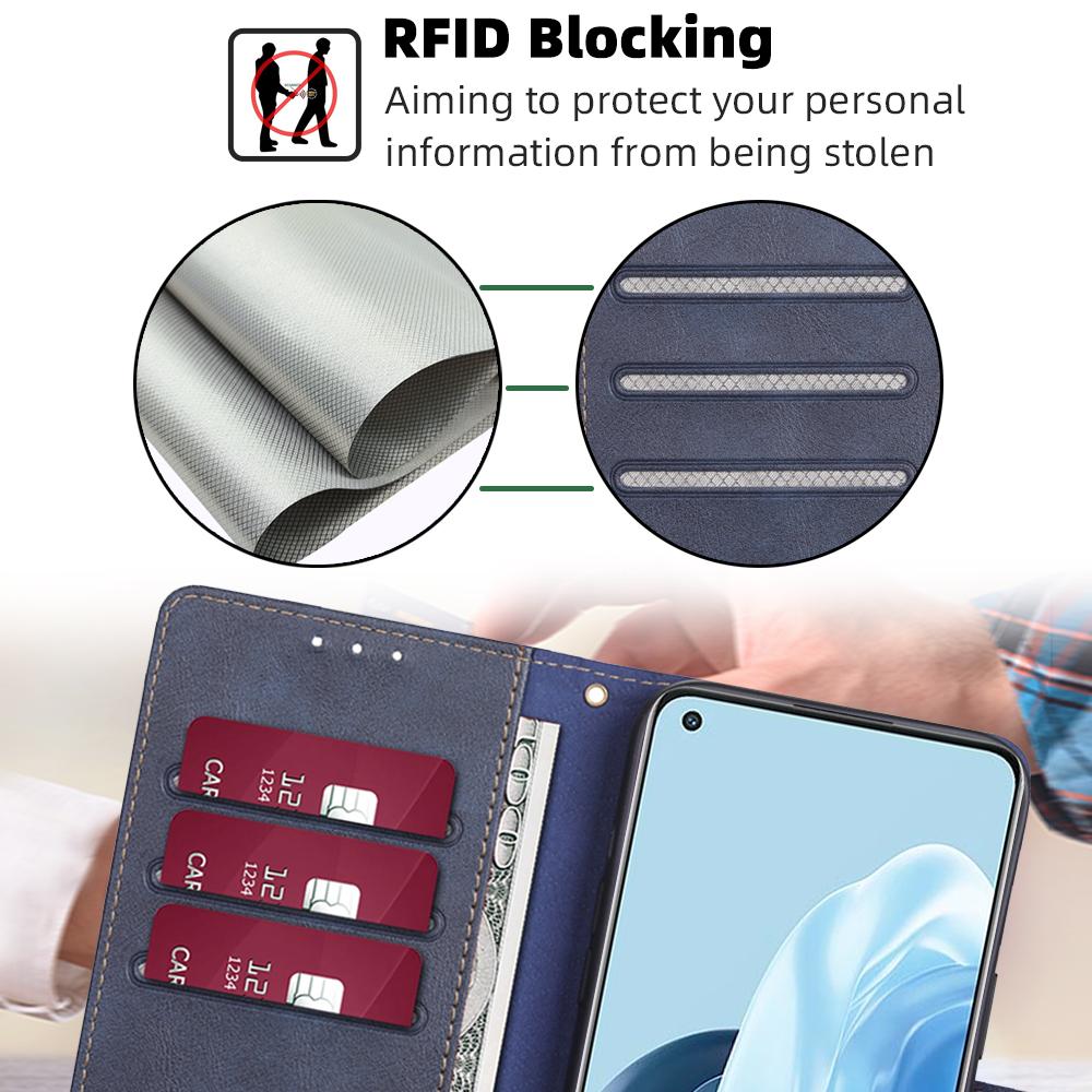 Чехол-кошелек с защитой от кражи RFID для Xiaomi 11 Lite 11T Redmi Note 11 10 Realme 9 8i C21Y C21 C35, чехол из искусственной кожи, 6 слотов для карт, бампер для телефона