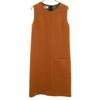 Made In Italy No Sleeve Knee-length Dress 36 Brown Women Used