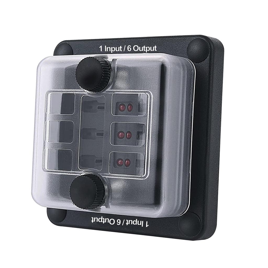 6-контактный блок с держателем коробки цепи заземления для защитной крышки светодиодная индикация болтовые клеммы для автомобиля морской низкий профиль отрицательная шина водонепроницаемый