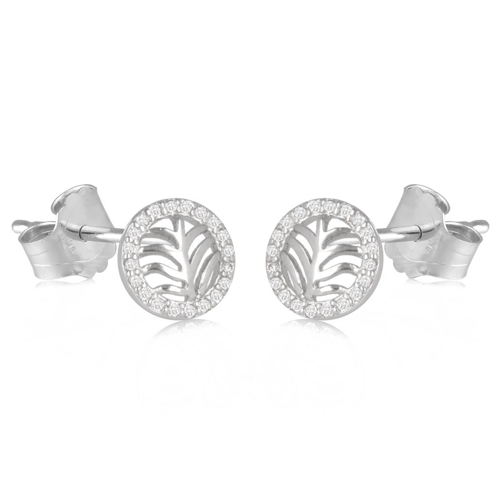 Les Trésors De Lily [Q7038] - Silver 'Sissi' Earrings, Silver-white (rhodium-plated) - 8 Mm