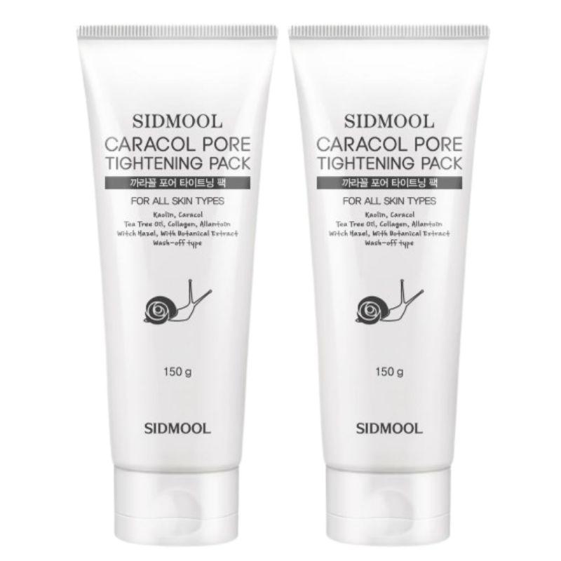 SIDMOOL Caracol Pore Tightening Pack 150g Kaolin Snail Secretion Filtrate 1% Tea Tree Oil Witch Hazel Salicylic Acid Wash-Off Pore Care Mask