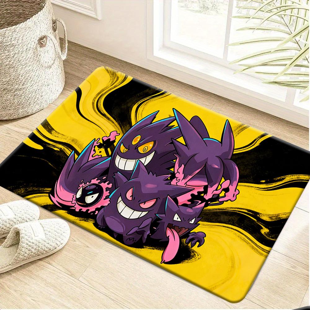 Espeon with Magical Lightning and Flowers Print Non-slip Doormat, Soft Absorbent Floor Rug for Home Decor