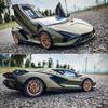 1/18 масштаб Lambo Sian, литая под давлением модель автомобиля, игрушечный автомобиль с откатным механизмом, звуком и светом для детей, взрослых, подарочная коллекция