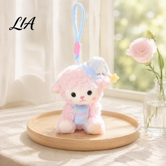 Backpack Accessory Charm Goodnight Sheep Plush Keychain, Cute Sleepy Lamb Stuffed Toy with Nightcap, Keychain Soft Fluffy Bag for And Nursery
