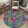Whimsical Round Mystical Multicolor Accent Rug, Non-Slip Floor Mat for Laundry Room