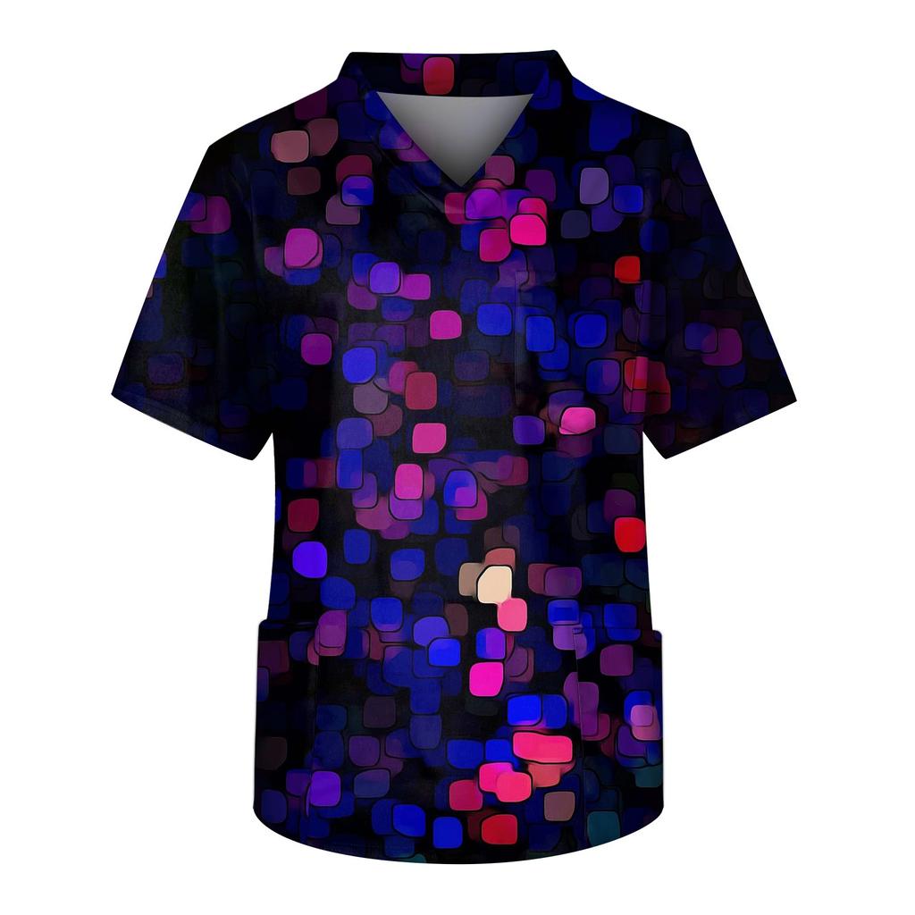 Мужской топ с коротким рукавом и V-образным вырезом с принтом нагрудного кармана