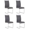 Chaise - MUVOE - Luge - Métal chromé - Cuir souple - Lot de 4