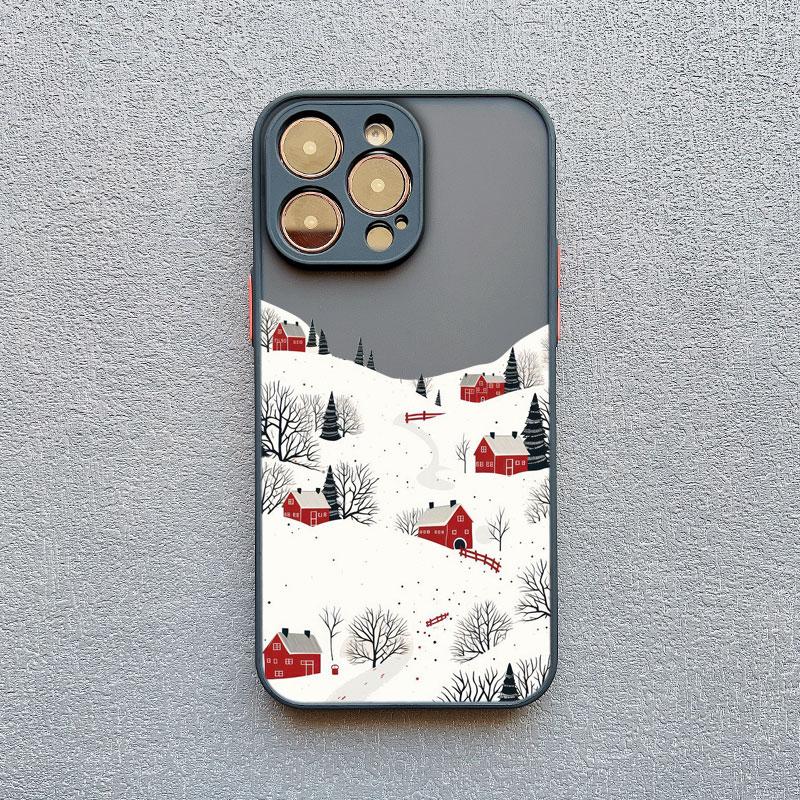 Зимняя горнолыжная деревня Чехол для телефона Для Iphone 17 16 15 Pro Max 14 13 12 11 Pro Max Mini 15 14 16 Plus XR XS X Задние чехлы для телефона Funda