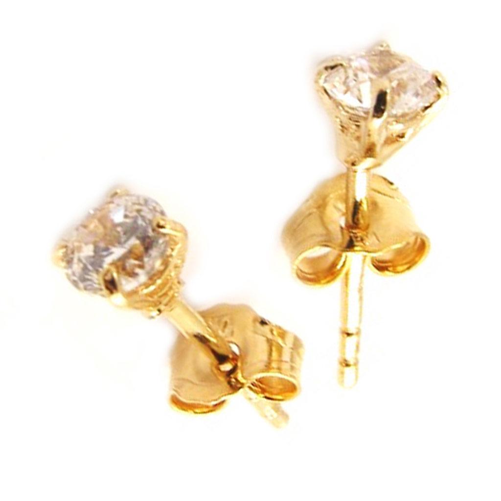 Les Trésors De Lily [L5006] - Позолоченные серьги 'Essentiel' белое золото - 4 мм