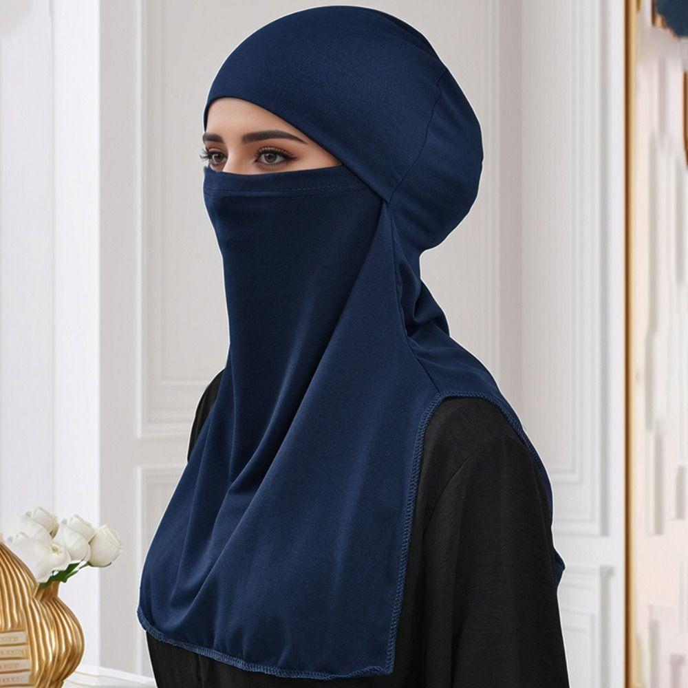 Plain Design Muslim Hijab Thin Instant Turban Stylish Headscarves Daily Use