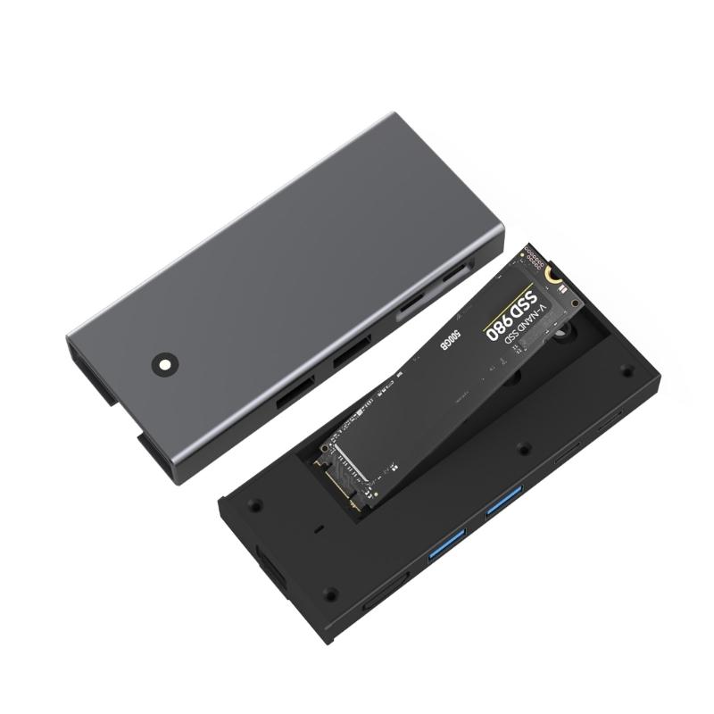 Док-станция TypeC M.2 Два протокола 4K HDMI совместимый PD100W USB 10 Гбит/с Быстрый USB-адаптер для ноутбуков Преобразование