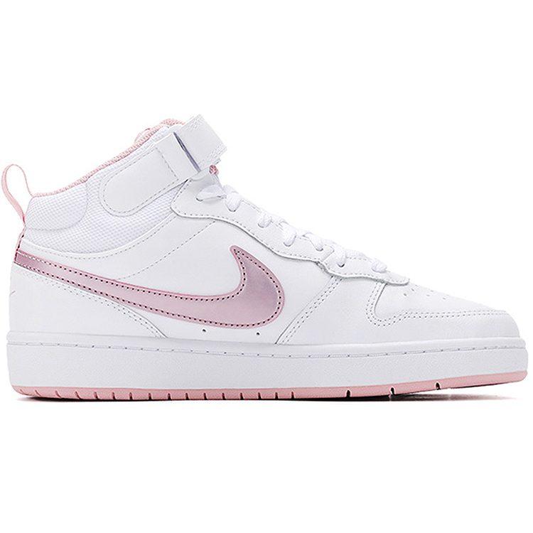 Nike Кроссовки Court Borough 2 Mid White Pink Glaze GS CD7782-105