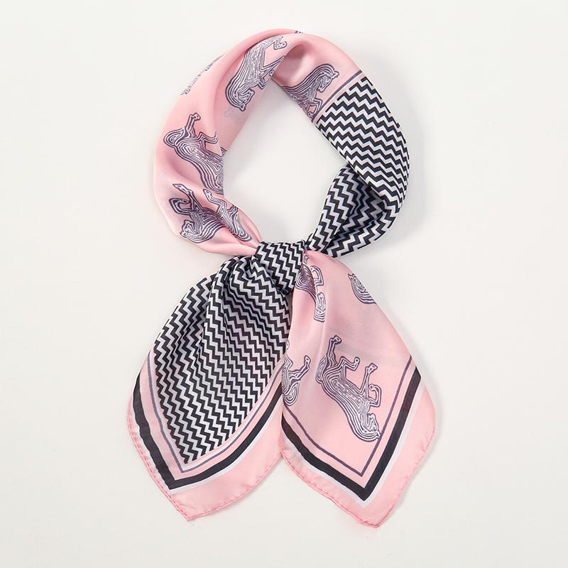 Luxury Women Silk Square Scarf Shawl Fashion Xiaoxiangfeng Print Design Satin Hijab Wraps Neckerchief Female Hair Bands 70*70CM