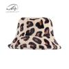 Edition Hat Women's Autumn and Winter New Cute Sexy Leopard Print Plush Bucket Hat Women's Wide-brimmed Imitation Rabbit Fur Basin Hat Tide