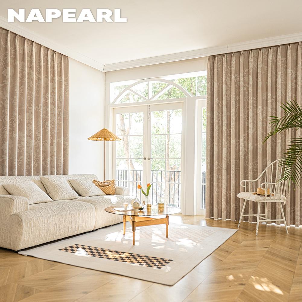 1 шт. NAPEARL Французские нежные шторы с принтом, 70-80% затемнение, для спальни, гостиной, окна, для домашнего декора