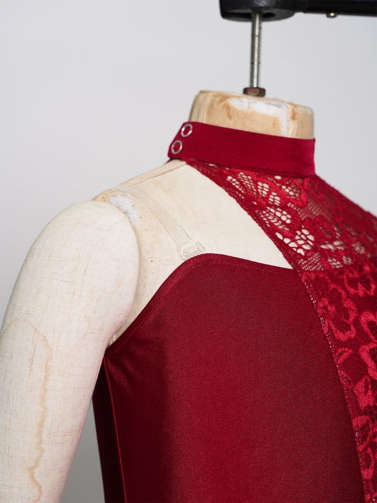 Детское лирическое танцевальное платье для девочек, кружевной лиф с цветочным принтом, шорты для мальчика с асимметричным подолом, цельный комбинезон