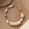 Bohemian Wooden Clavicle Necklace Vintage Maillard Earrings Niche Exotic Vacation Accessories Women