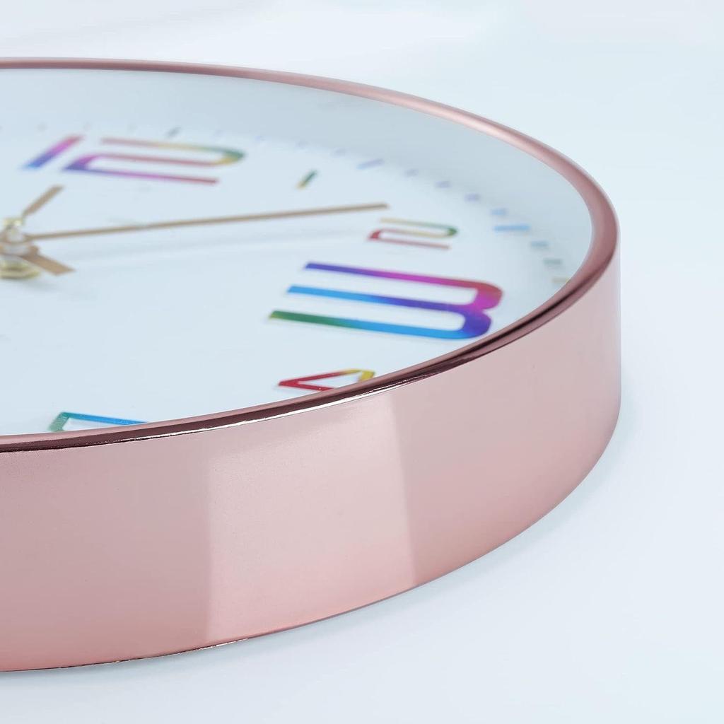 Настенные часы 12" Бесшумные Кварцевые Декоративные Новейшие Часы Бесшумные Классические Часы Работающие от Батарейки Круглые Легко Читаемые для Комнаты/Дома