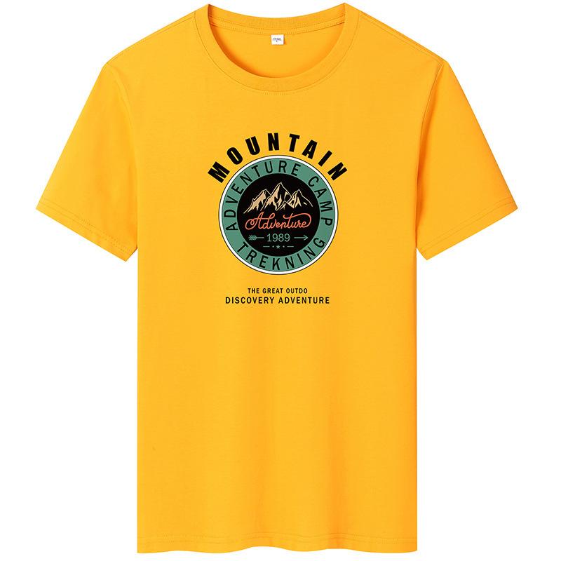 GMXIA Футболка с коротким рукавом из хлопка, мужская модная свободная рубашка с коротким рукавом, с принтом