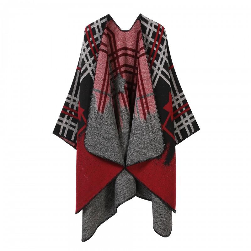 Elegant Vintage Shawl Cape Double-sided Tassel Split Travel Warmth
