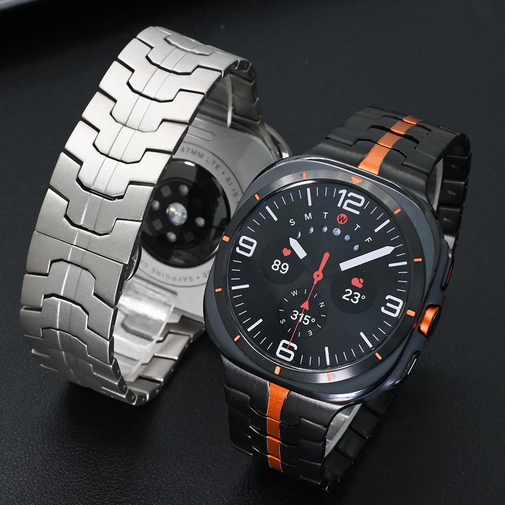 Luxury Man Watch Strap for Samsung Galaxy Ultra Watch 47mm Titanium Metal Watchband for Galaxy Ultra 47 Smartwatch Accessories