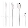 24 шт. Серебряный набор столовых приборов из нержавеющей стали, нож, вилка, ложка, столовая посуда, зеркальный набор столовых приборов, свадебное, день рождения, столовое серебро