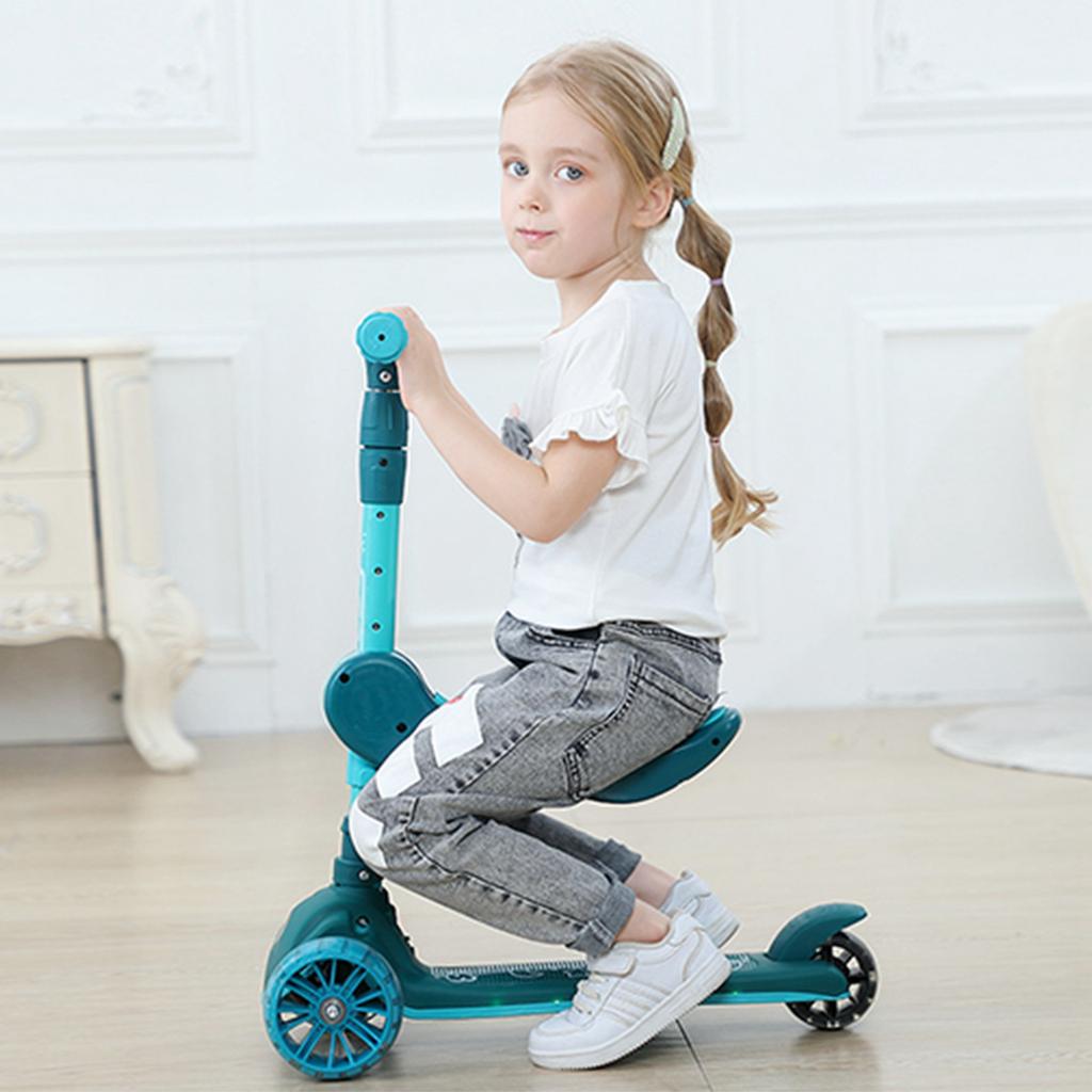 Children's Scooter Children's Car Three-wheeled Scooter Scooter Big Wheels Silent Belt Music Seat