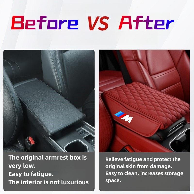 Car Armrest Box Height Pad Universal Leather Armrest Cushion For BMW M Power X1 e84 X3 f25 X5 e53 x6 e71 ix3 i3 320i 330d M4 RW7