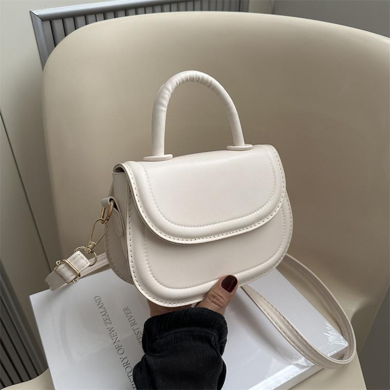 Foreign Style Simple And Fashionable Solid Color Handbag Spring Versatile Messenger Bag Saddle Bag Women