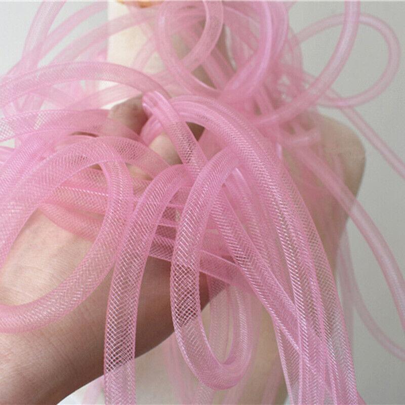 10 мм Трубчатая Конская Щетина Кринолиновая Трубка Кринолиновая Сетчатая Ткань Отделка для DIY Аксессуаров для Волос Эластичная Скрученная Гибкая Сетчатая Ткань