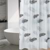 Shower Curtain Gray Leave Printed White Bathroom Curtain PVEA Fabric Water Resistant Modern Style Shower Curtains 200cm