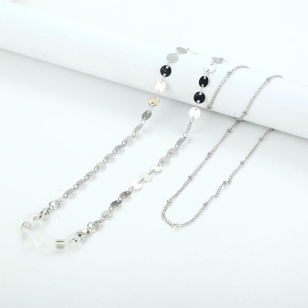 Metal Hangs Disc Neck Pearl Silver Color Sunglasses Chain Mask Lanyard Mask Holder Glasses Chain